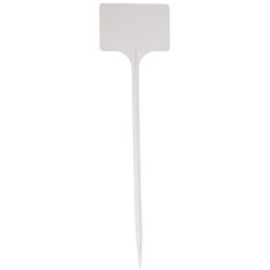White Plastic Pot Stakes, 4-1/2 Inches X 17 Inches, Pack Of 10