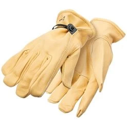 Cowhide Glove With Adjustable Pull Strap LG