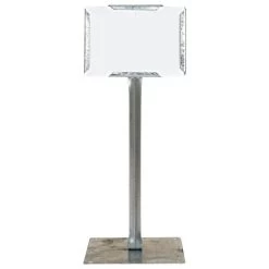 Galvanized Steel Sign Holder 7in X 5in With 7in X 7in Base And 12in Stand