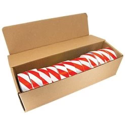 Red And White Candy Stripe Tagging Tape, Box Of 12 Rolls