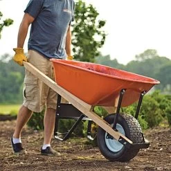 Leonard 6 Cubic Foot Capacity Steel Tray Wheelbarrow With Flat Free Tire 13 Leonard 6 Cubic Foot Capacity Steel Tray Wheelbarrow With Flat Free Tire -Garden And Outdoor Store fwbst6 4 1