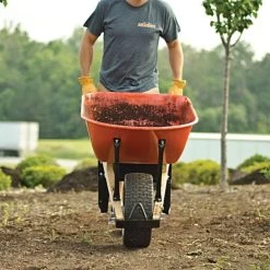 Leonard 6 Cubic Foot Capacity Steel Tray Wheelbarrow With Flat Free Tire 12 Leonard 6 Cubic Foot Capacity Steel Tray Wheelbarrow With Flat Free Tire -Garden And Outdoor Store fwbst6 5 1