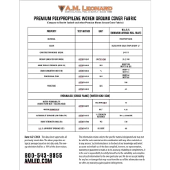 3.2oz. Premium Woven Ground Cover 4ft X 300ft -Garden And Outdoor Store gc43 spec sheet