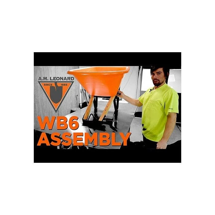 Leonard 6-Cubic-Foot Orange Poly Tray Wheelbarrow With Steel Handles And Flat Free Tires 3 Leonard 6-Cubic-Foot Orange Poly Tray Wheelbarrow With Steel Handles And Flat Free Tires - Image 3