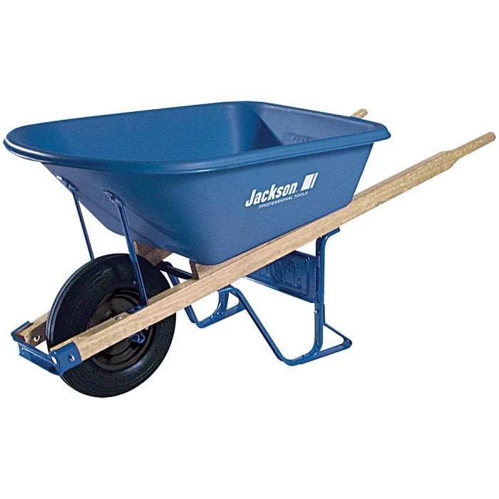 Jackson Contractor-Grade Wheelbarrow With 5-3/4-Cubic-Foot Poly Tray 1 Jackson Contractor-Grade Wheelbarrow With 5-3/4-Cubic-Foot Poly Tray