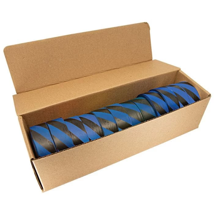 Blue And Black Candy Stripe Tagging Tape, Box Of 12 Rolls 1 Blue And Black Candy Stripe Tagging Tape, Box Of 12 Rolls