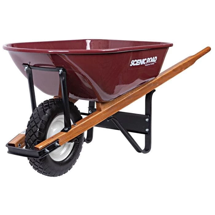 Scenic Road 6-Cubic-Foot Capacity Steel Tray Wheelbarrow With Flat Free Tire 1 Scenic Road 6-Cubic-Foot Capacity Steel Tray Wheelbarrow With Flat Free Tire