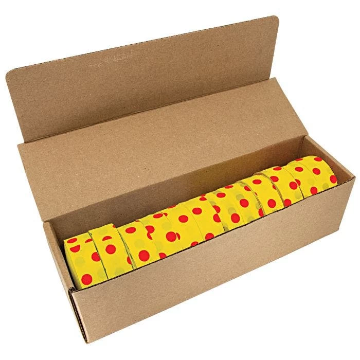 Yellow With Red Polka Dots Tagging Tape, Box Of 12 Rolls 1 Yellow With Red Polka Dots Tagging Tape, Box Of 12 Rolls