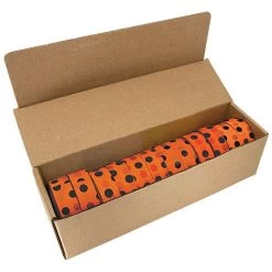 Orange With Black Polka Dots Tagging Tape, Box Of 12 Rolls