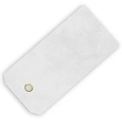 Prewired Vinyl Shipping Tags With Brass Eyelets, White