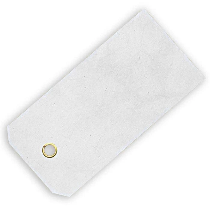 Prewired Vinyl Shipping Tags With Brass Eyelets, White 1 Prewired Vinyl Shipping Tags With Brass Eyelets, White