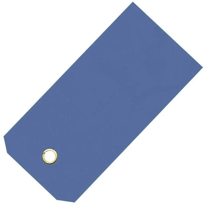 Prewired Vinyl Shipping Tags With Brass Eyelets, Blue 1 Prewired Vinyl Shipping Tags With Brass Eyelets, Blue
