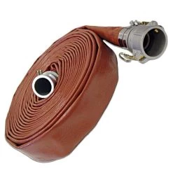 Hose Assembly, Red, 2" 150 Psi Layflat Hose, M X F Camlock, 50 Feet