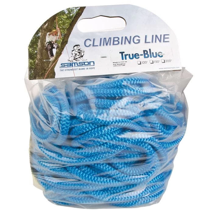 Samson True Blue Climbing Rope 1/2in X 120ft Tensile 7300lb 2 Samson True Blue Climbing Rope 1/2in X 120ft Tensile 7300lb - Image 2