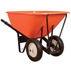 Leonard 10 Cubic Foot Poly Tray 2 Wheeled Wheelbarrows With Steel Handles -Garden And Outdoor Store vp wb10s 2