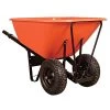 Leonard 10-Cubic-Foot Orange Poly Tray Wheelbarrow With Steel Handles And Pneumatic Tires