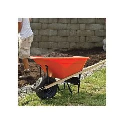 Leonard 6-Cubic-Foot Capacity Poly Tray Wheelbarrow With Pneumatic Tire 13 Leonard 6-Cubic-Foot Capacity Poly Tray Wheelbarrow With Pneumatic Tire -Garden And Outdoor Store wb6 3 1