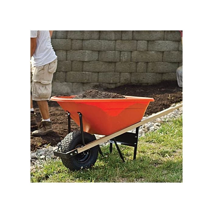 Leonard 6-Cubic-Foot Capacity Poly Tray Wheelbarrow With Pneumatic Tire 6 Leonard 6-Cubic-Foot Capacity Poly Tray Wheelbarrow With Pneumatic Tire - Image 6