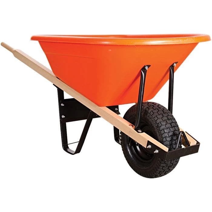Leonard 6-Cubic-Foot Capacity Poly Tray Wheelbarrow With Pneumatic Tire 1 Leonard 6-Cubic-Foot Capacity Poly Tray Wheelbarrow With Pneumatic Tire