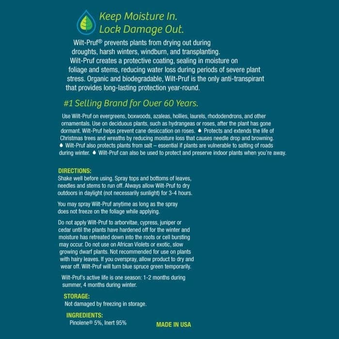 Wilt-Pruf Anti-Transpirant Plant Protection 32oz. Ready To Use Spray 2 Wilt-Pruf Anti-Transpirant Plant Protection 32oz. Ready To Use Spray - Image 2